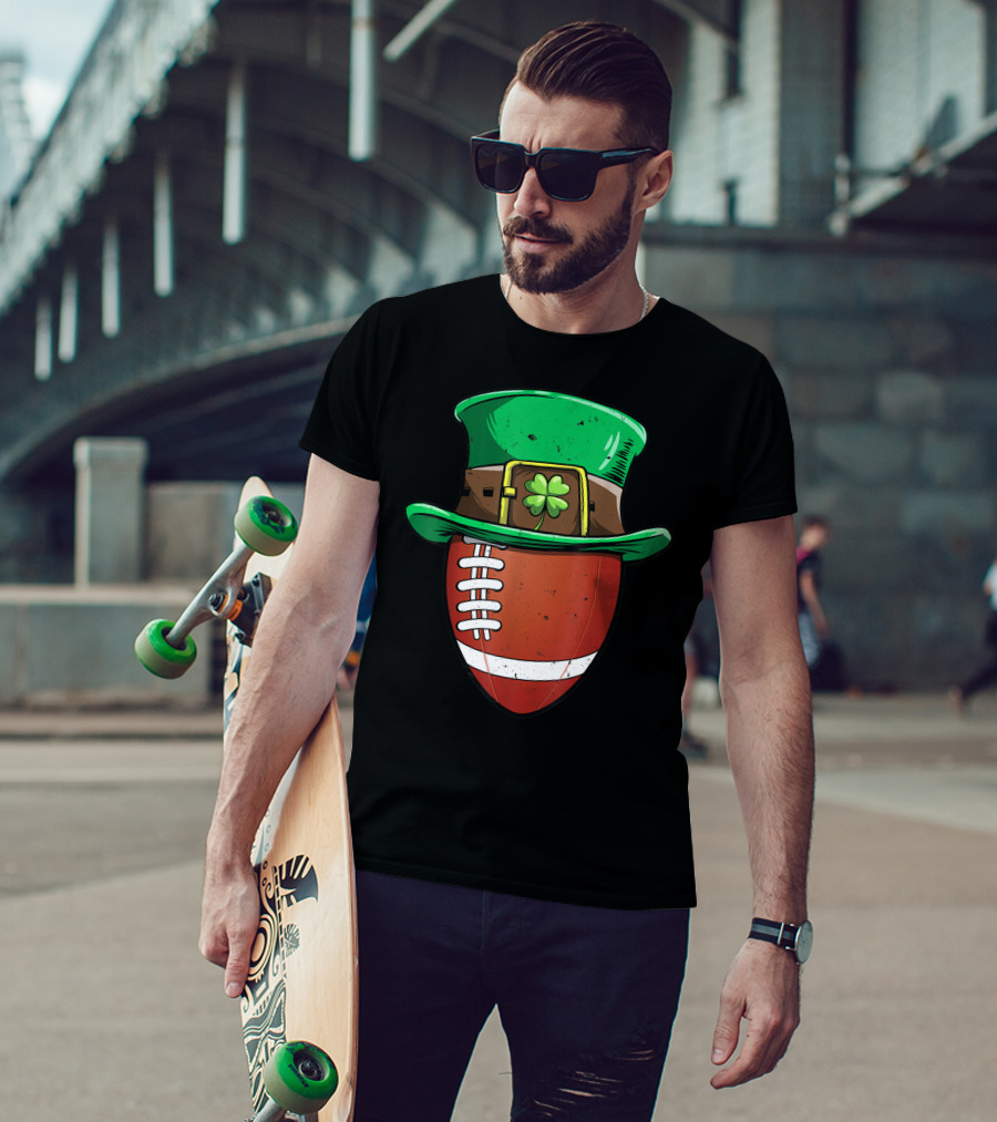 Football Leprechaun Hat St Patricks Day Boys T-Shirt