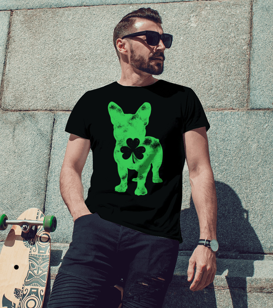 French Bulldog Shamrock St Patricks Day Men Dog T-Shirt