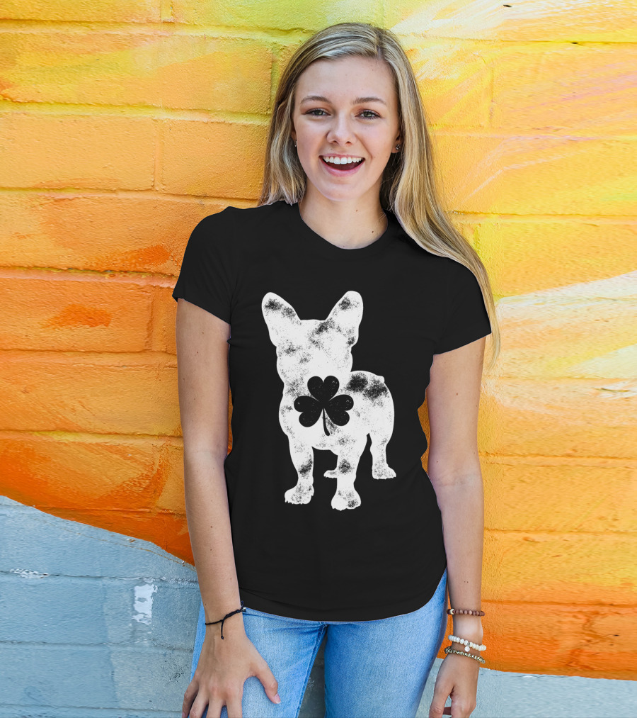 French Bulldog St Patricks Day Shamrock Dog Men T-Shirt