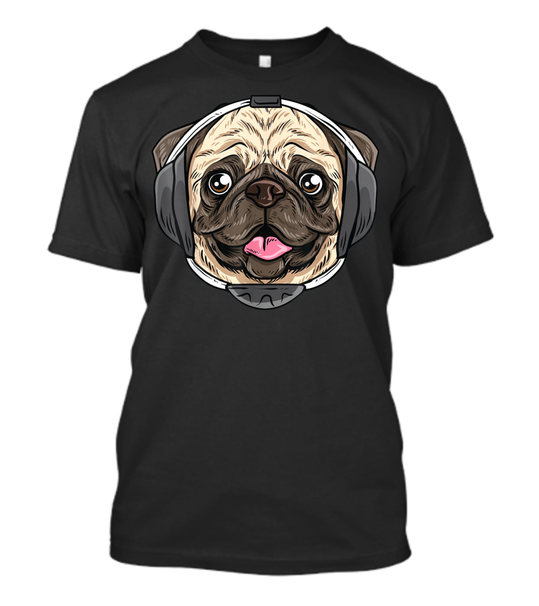 Pug Wearing Funny Wrestling Headgear T-Shirt