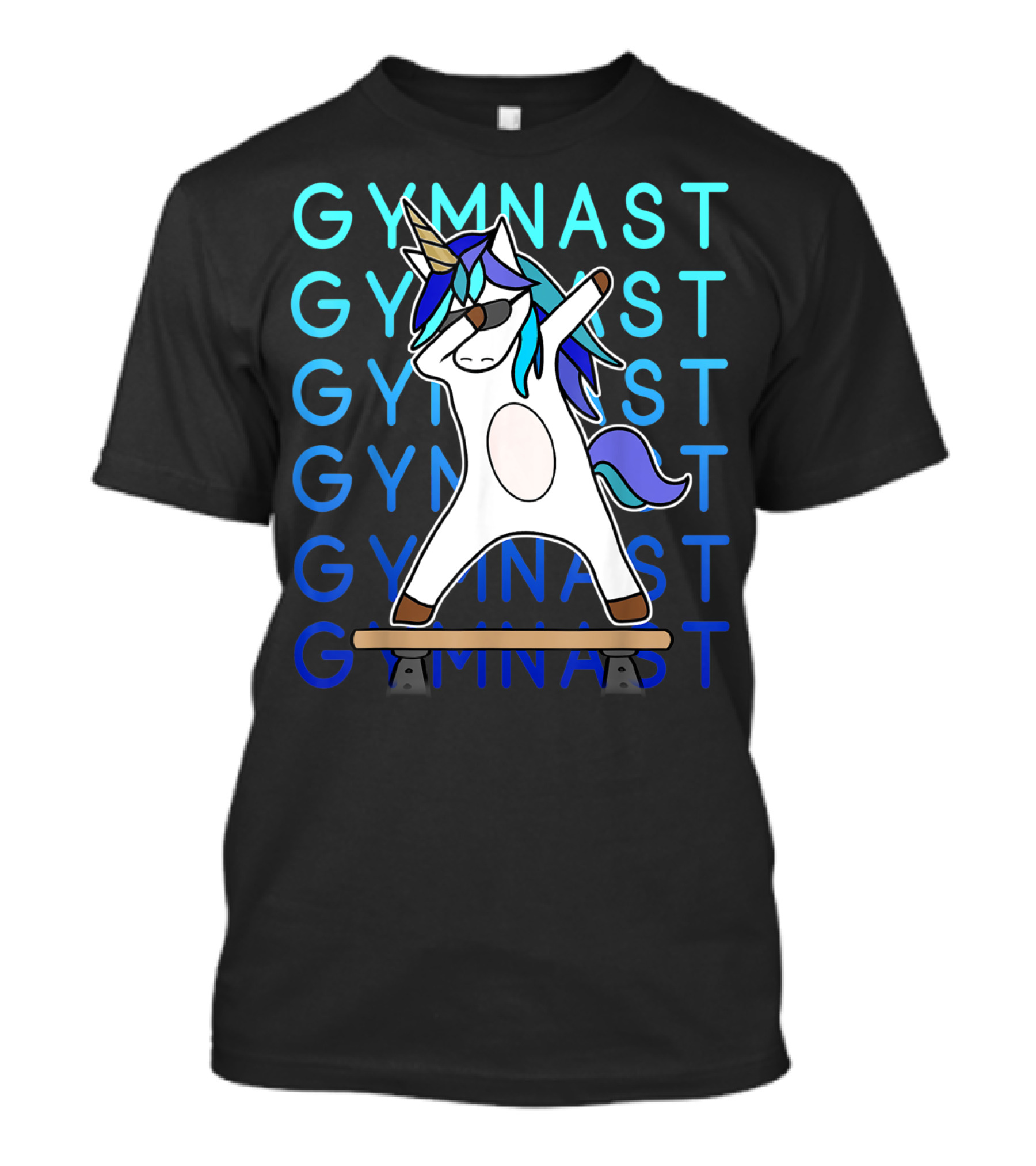 Gymnast Unicorn Dabbing On Balance Beam For Girls Gymnastics T-Shirt