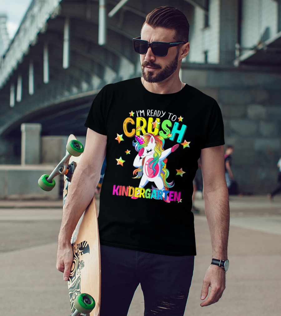I'm Ready To Crush Kindergarten Dabbing Unicorn Back To School Girls T-Shirt