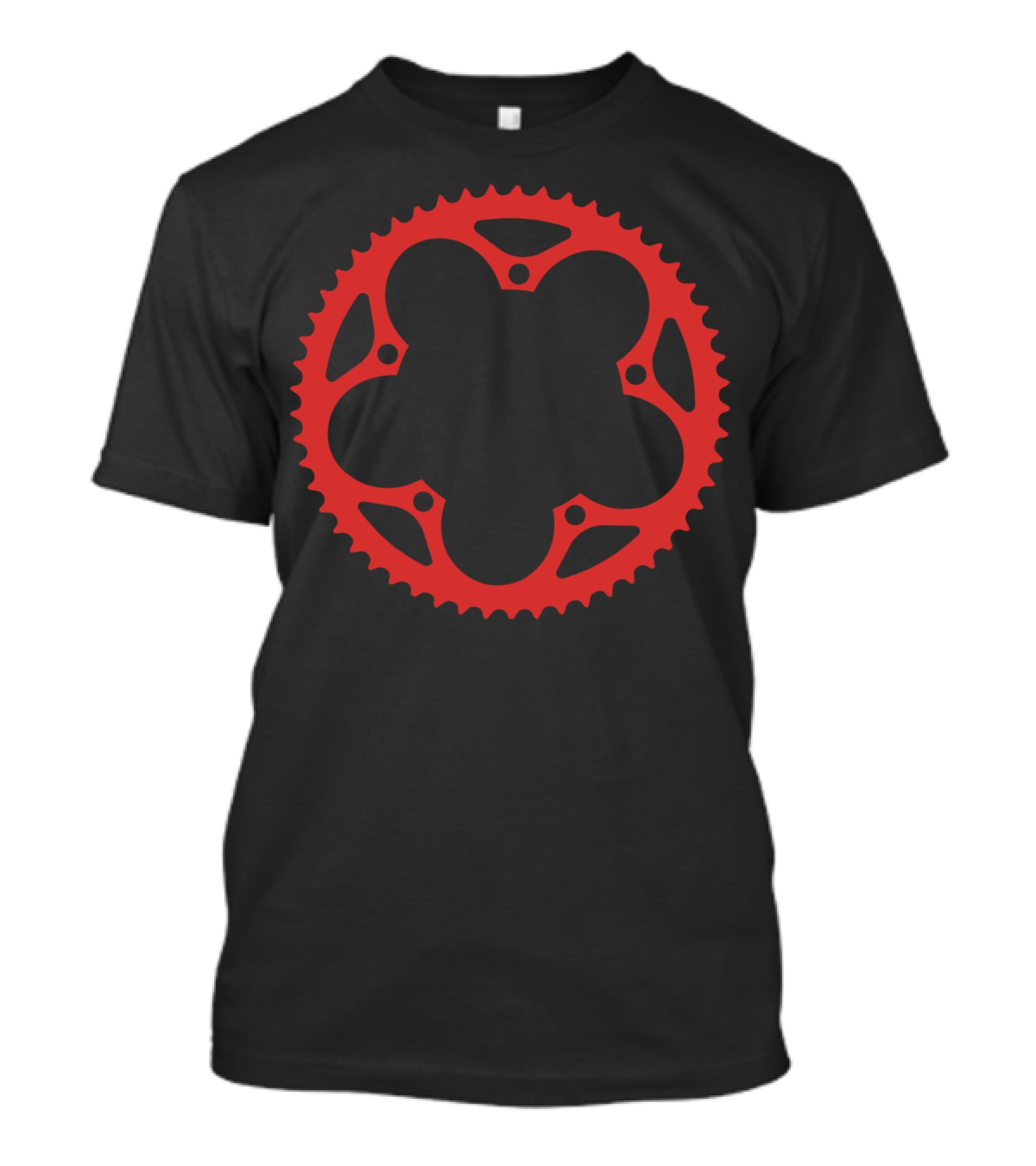 Bicycle Chain Ring Red Gear Shape T-Shirt