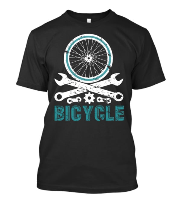 Bicycle Cycling Cyclist Athlete Bike Wheel Wrenches Gear Chain T-Shirt