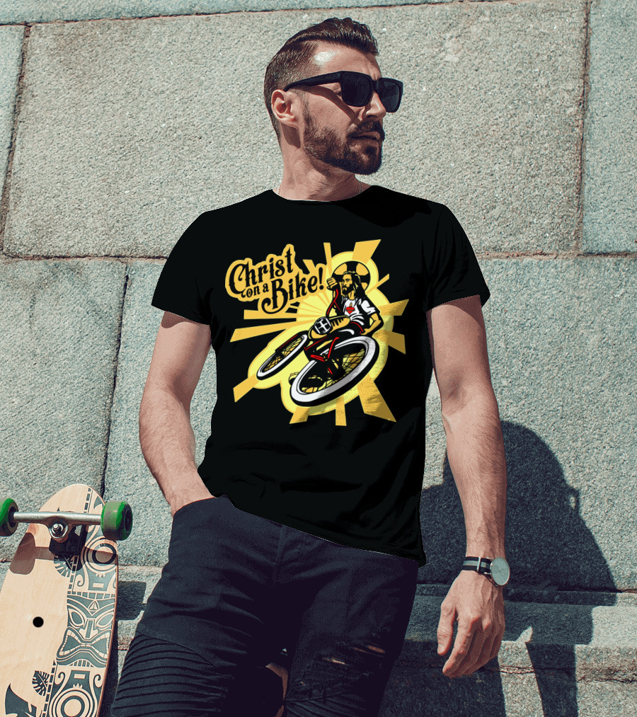 Christ On A Bike Retro Radiance Cycle Burst T-Shirt
