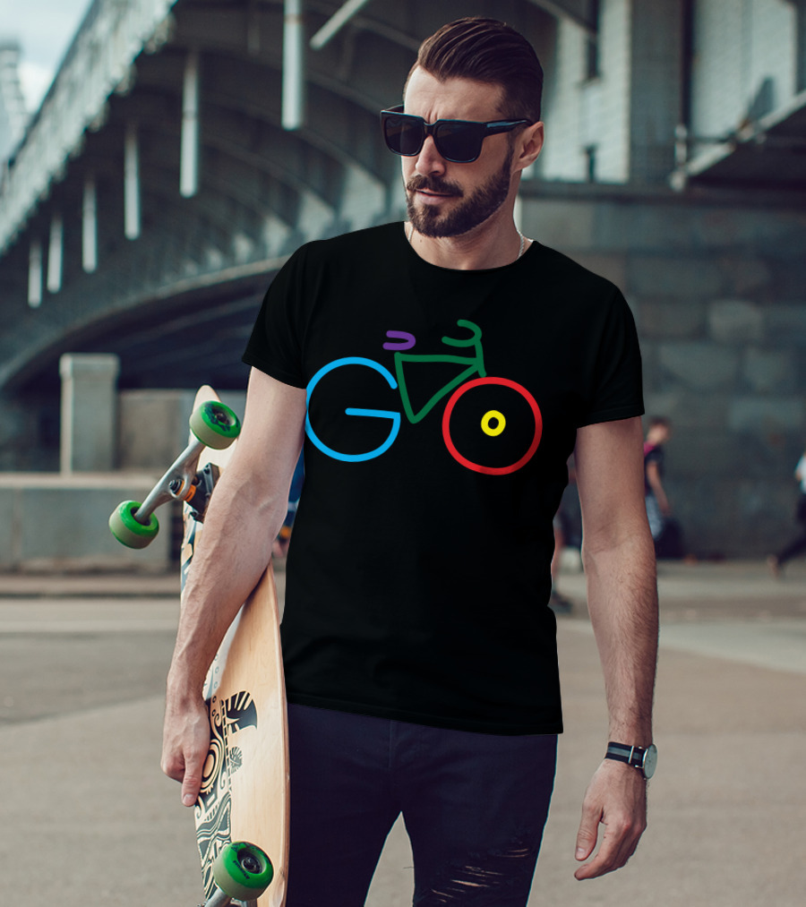 Go Green Go Healthy Go Cycling Bicycle T-Shirt