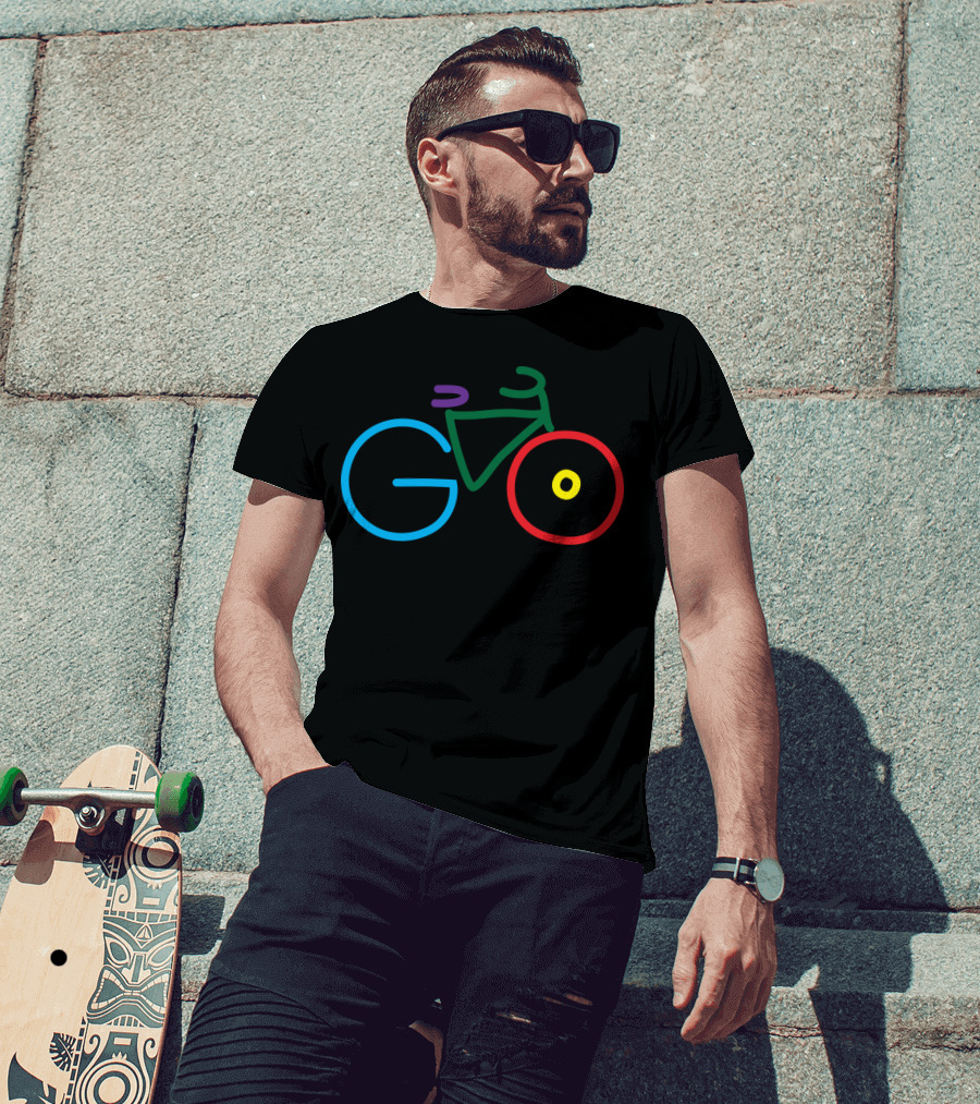 Go Green Go Healthy Go Cycling Bicycle T-Shirt