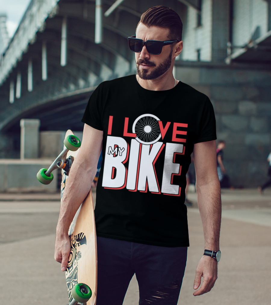 I Love My Bike Bicycle Wheel T-Shirt