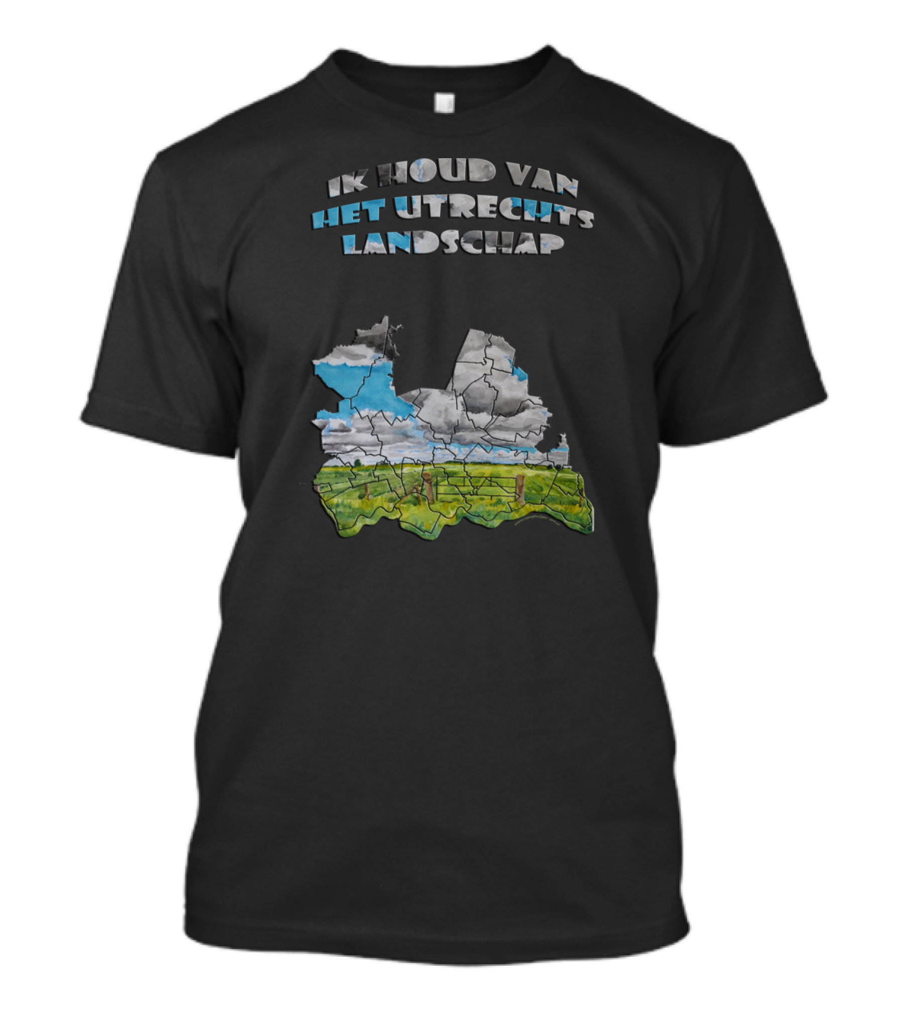 Ik Houd Van Het Utrechts Landschap Aquarel Kaart Kunstwerk T-Shirt