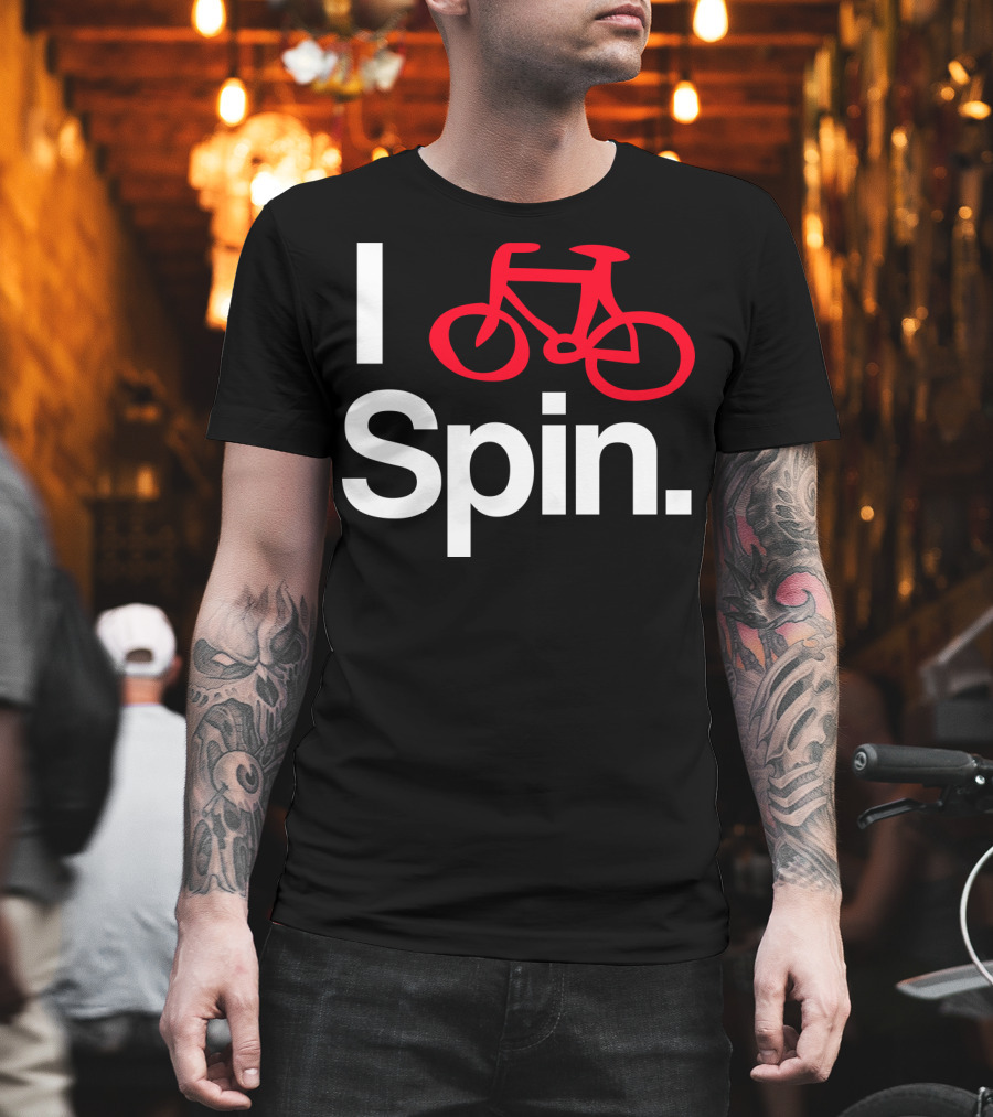 I Spin Bike Cycling Biking Workout With Red Bicycle T-Shirt