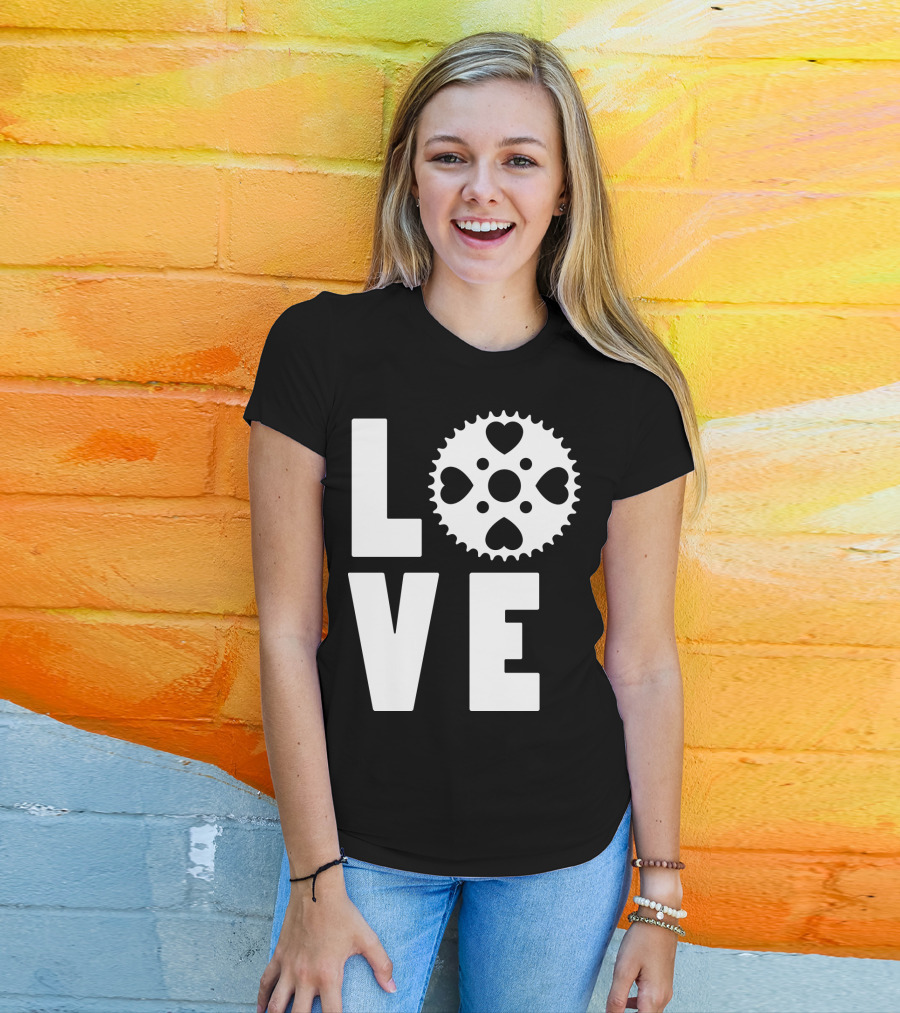 Love Cycling Gear Heart Sprocket T-Shirt
