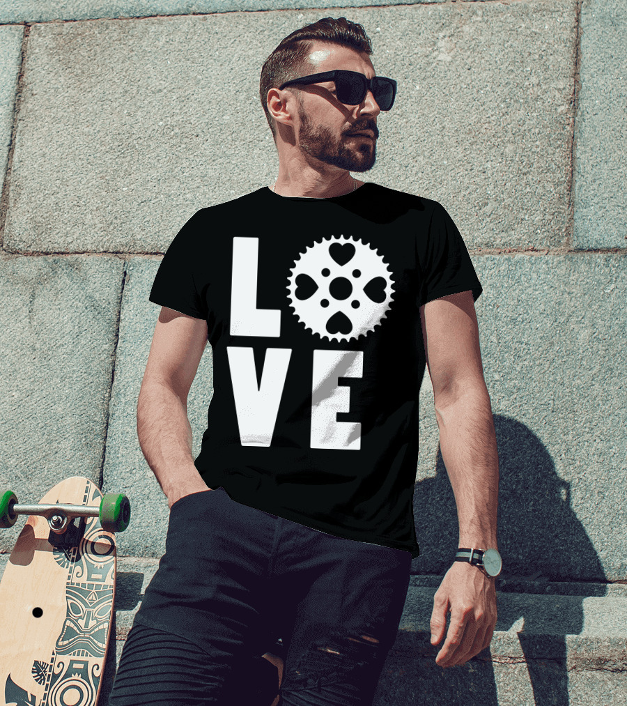 Love Cycling Gear Heart Sprocket T-Shirt