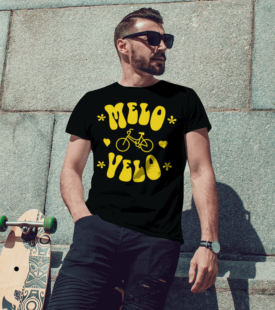 Melo Velo Bicycle Heart Flowers T-Shirt