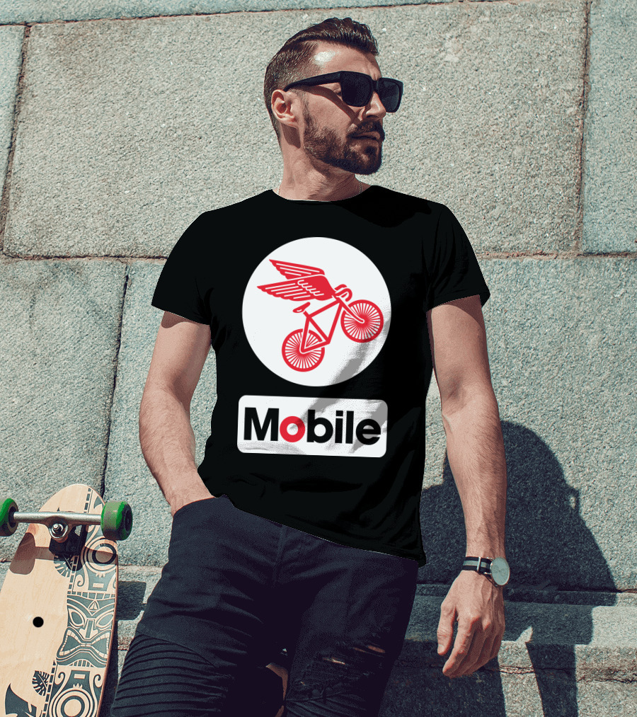 Mobile Pegasus Bicycle Wings T-Shirt