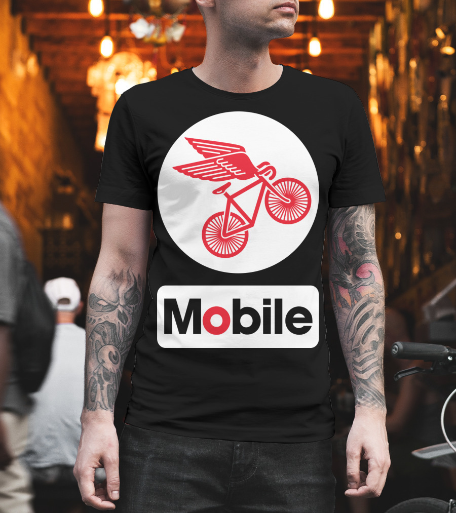 Mobile Pegasus Bicycle Wings T-Shirt