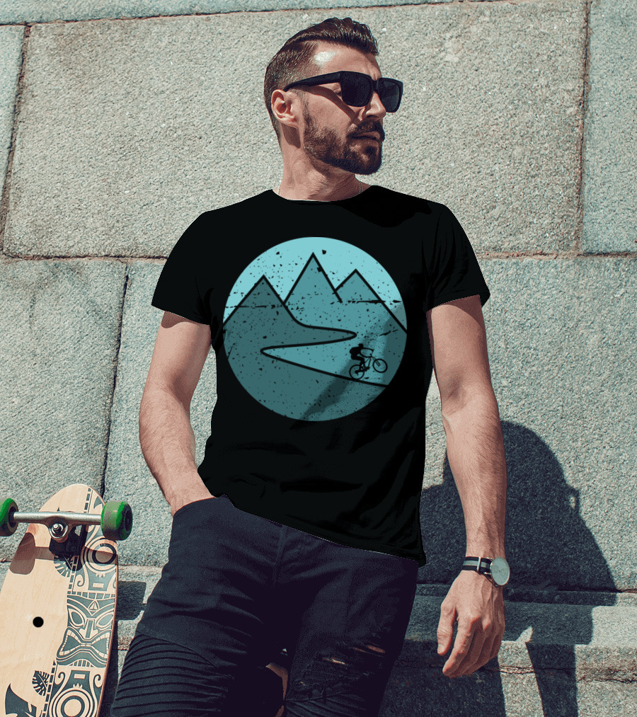 Mountain Bike Biker Cycling Adventure In Scenic Outdoor Mountains T-Shirt