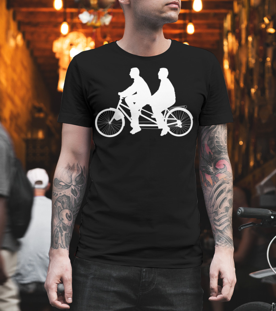 Tandem Bicycle Bike Cyclist Riding Together T-Shirt