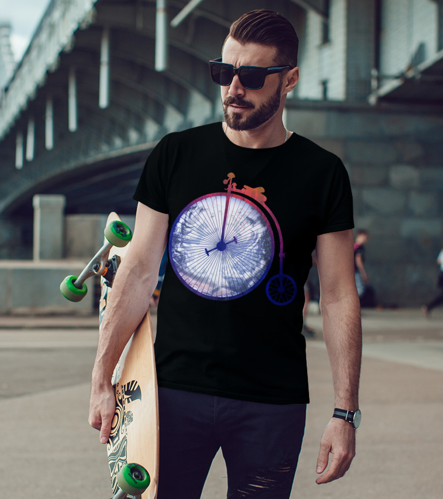 Vintage World Bicycle Traveler Earth Penny-Farthing T-Shirt
