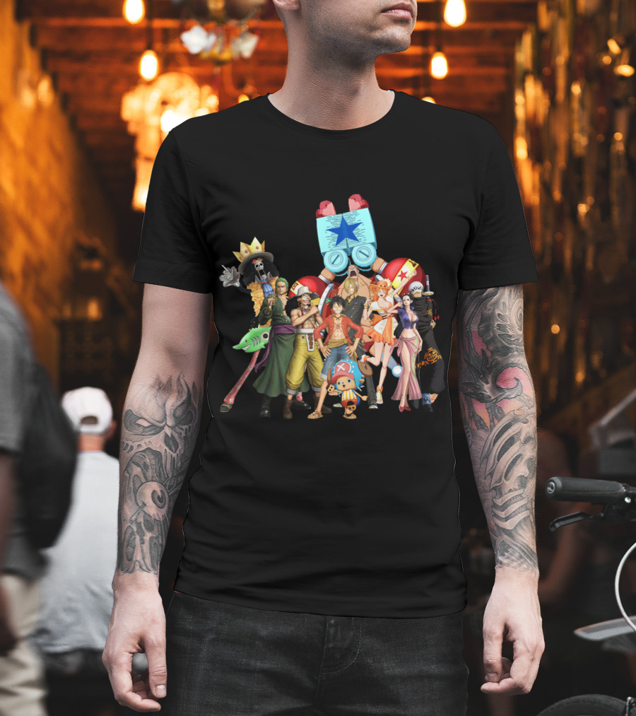 One Piece Main Characters Iconic Straw Hat Pirates Ensemble T-Shirt