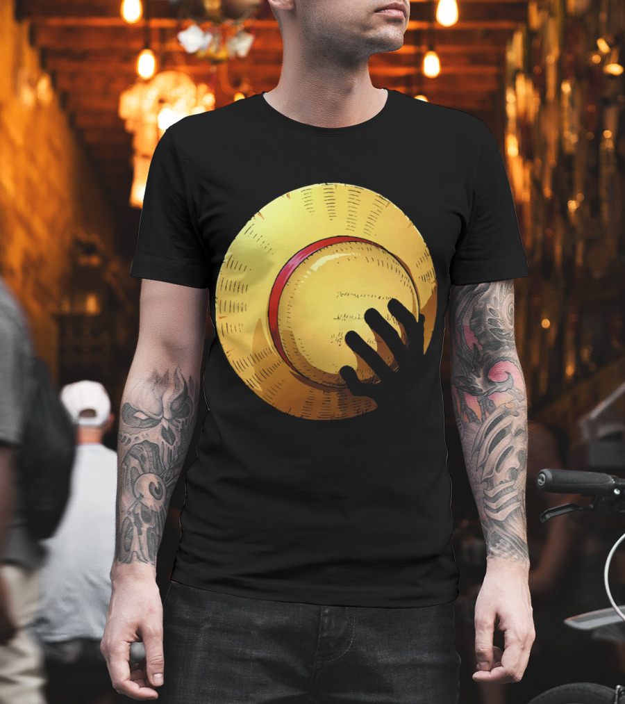 KEEP THE HAT Straw Hat Hand T-Shirt