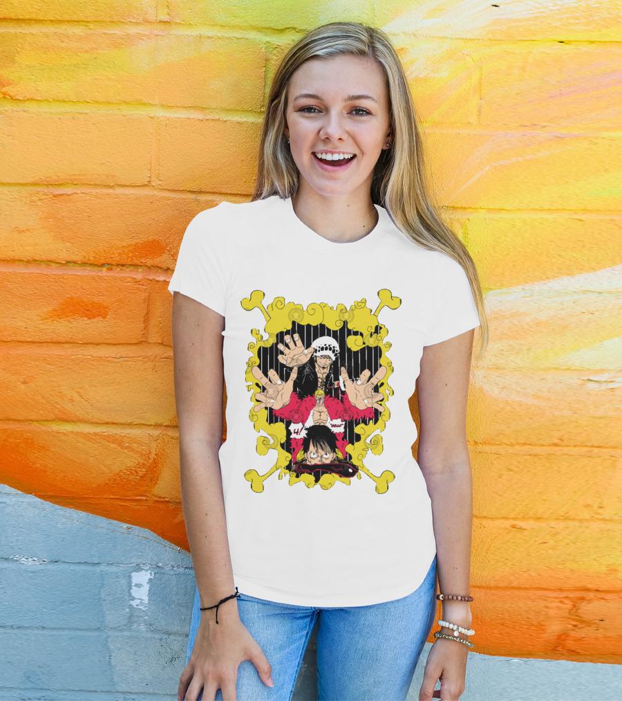 Dressrosa Saga One Piece Luffy Law Doflamingo T-Shirt
