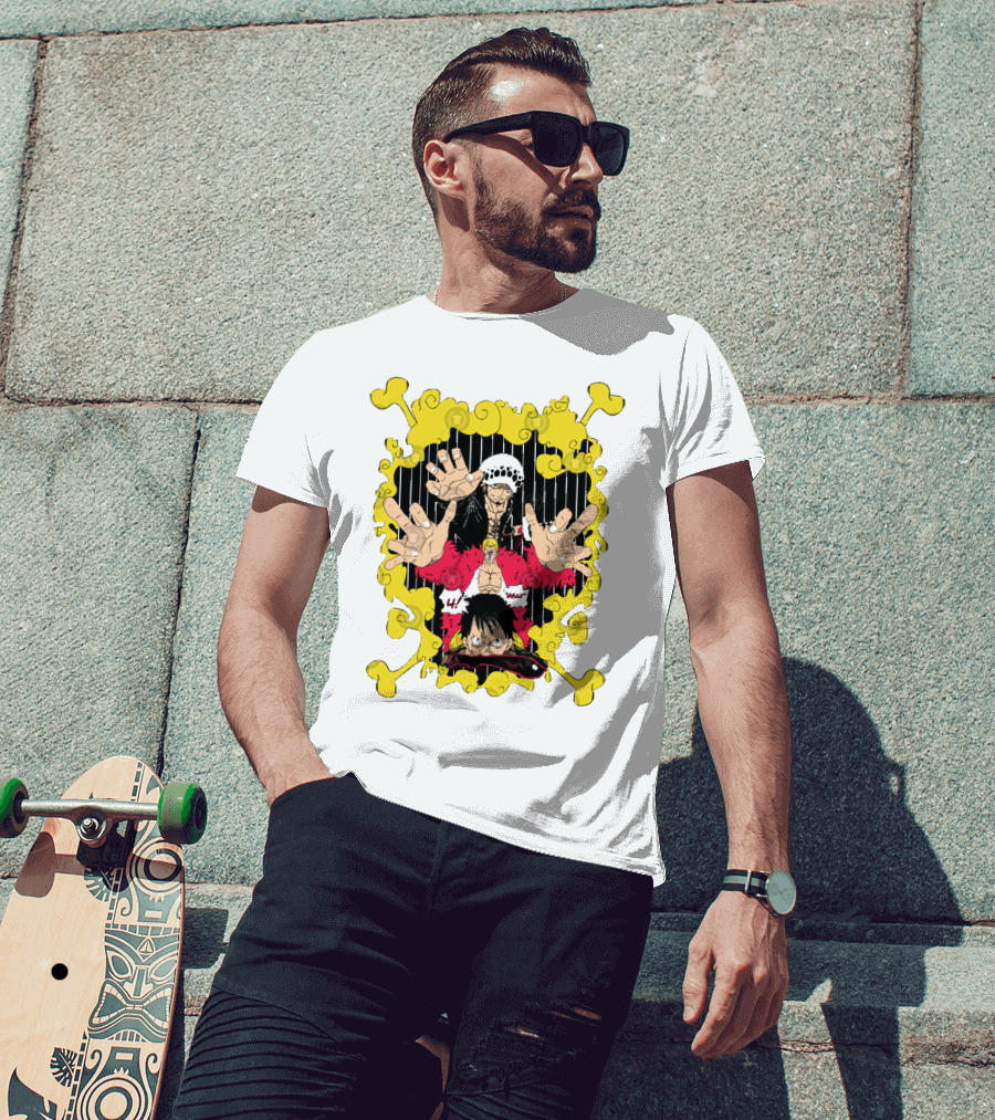 Dressrosa Saga One Piece Luffy Law Doflamingo T-Shirt