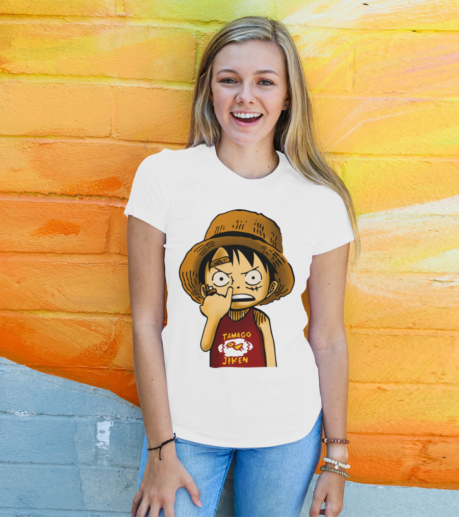 Luffy Childhood Tamago Jiken Iconic Straw Hat Young Luffy T-Shirt
