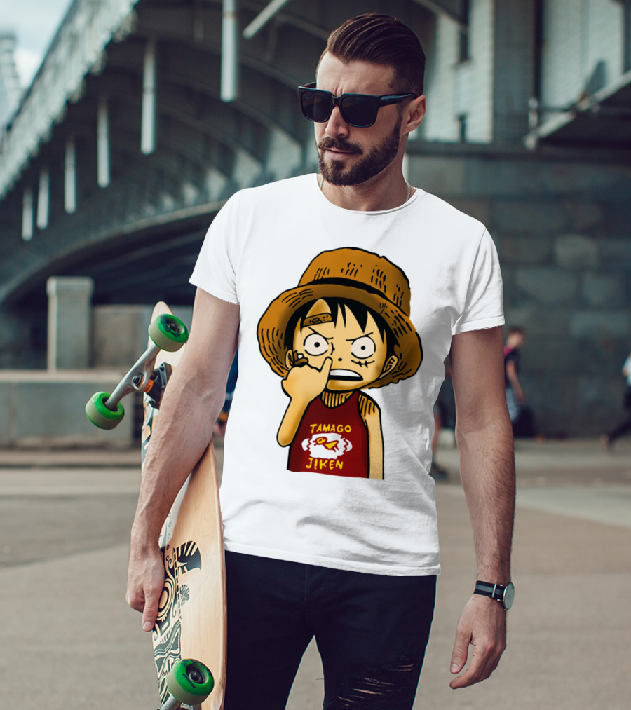 Luffy Childhood Tamago Jiken Iconic Straw Hat Young Luffy T-Shirt