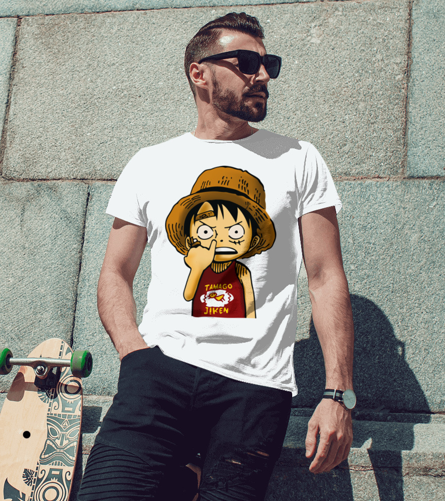 Luffy Childhood Tamago Jiken Iconic Straw Hat Young Luffy T-Shirt