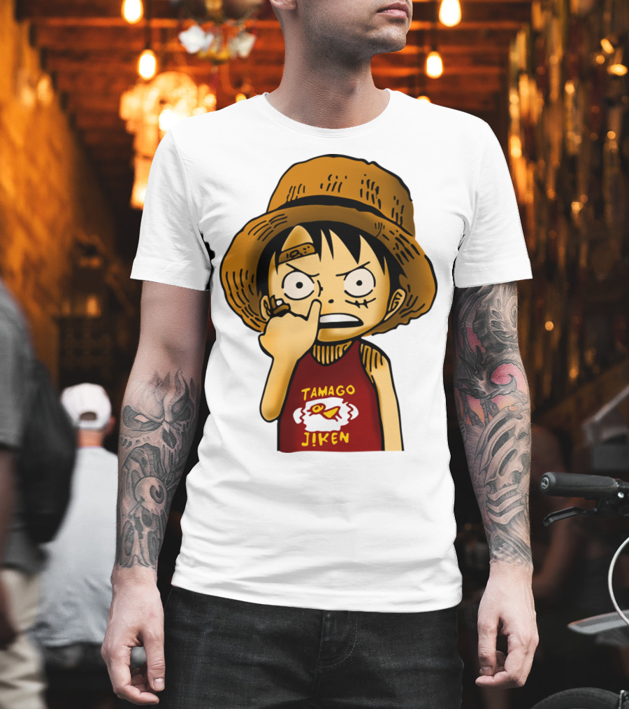 Luffy Childhood Tamago Jiken Iconic Straw Hat Young Luffy T-Shirt