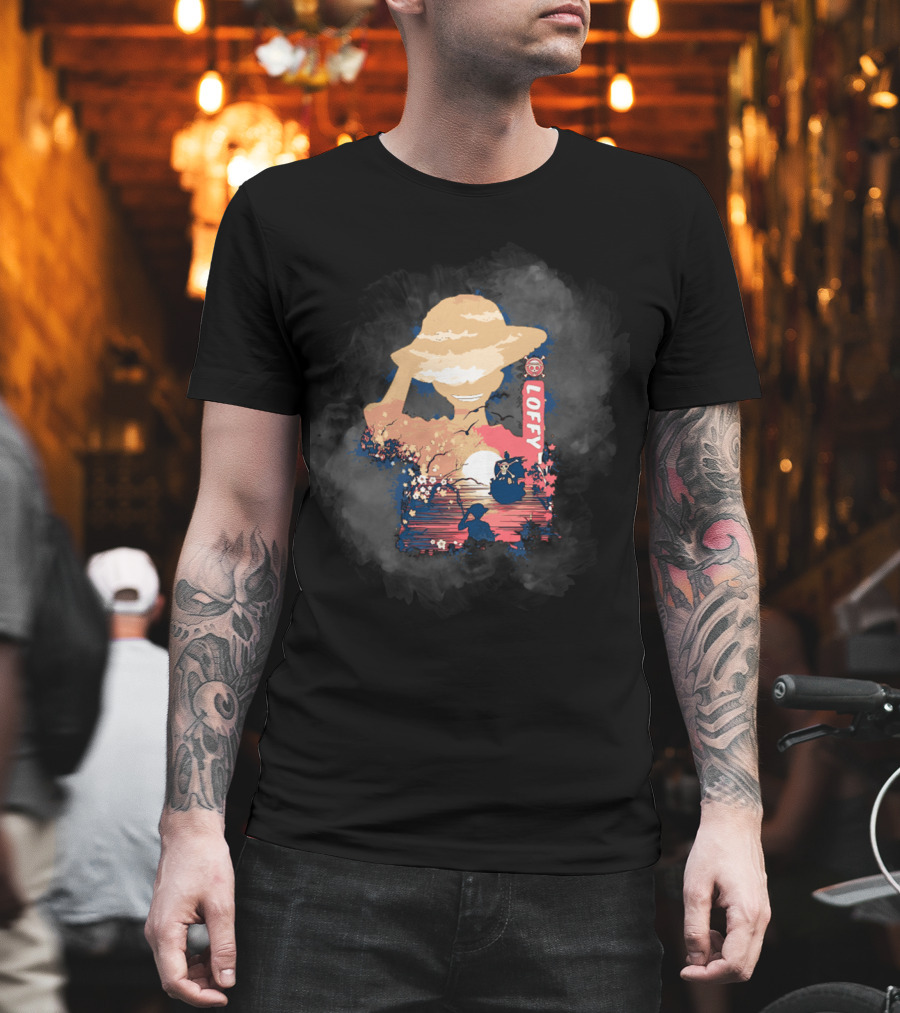 Monkey D Luffy Adventure With King Of The Pirates Story One Piece Sunset Scene T-Shirt