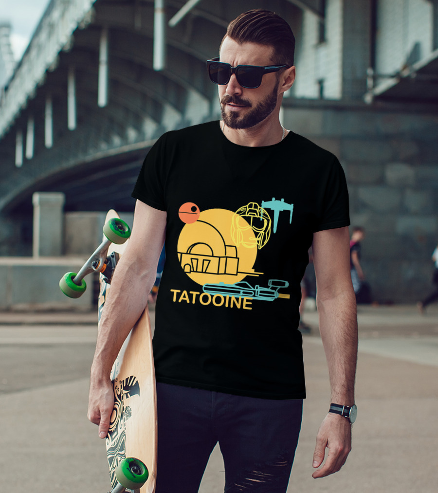 Star Wars A New Hope Tatooine X-Wing Droid Binary Sunset T-Shirt