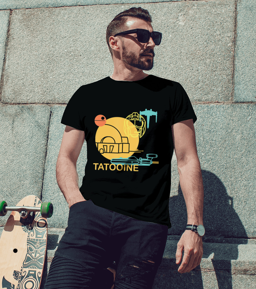 Star Wars A New Hope Tatooine X-Wing Droid Binary Sunset T-Shirt