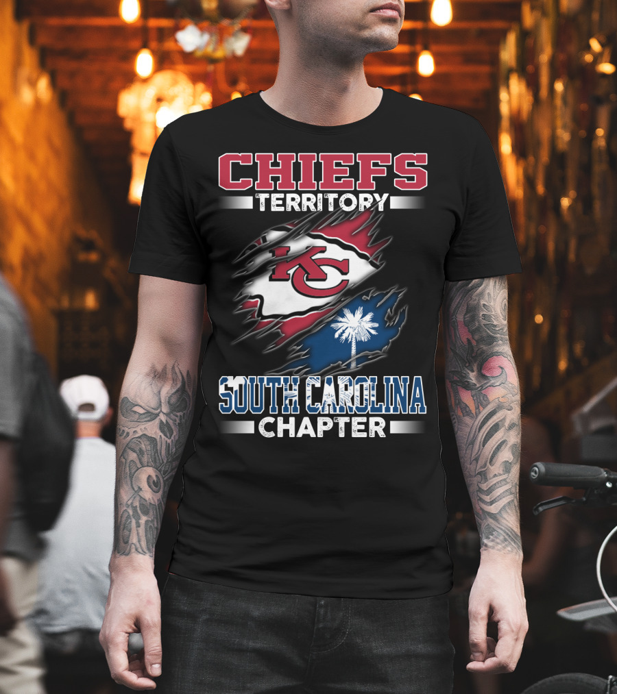 CHIEFS Territory South Carolina Chapter KC Logo Palmetto Flag T-Shirt