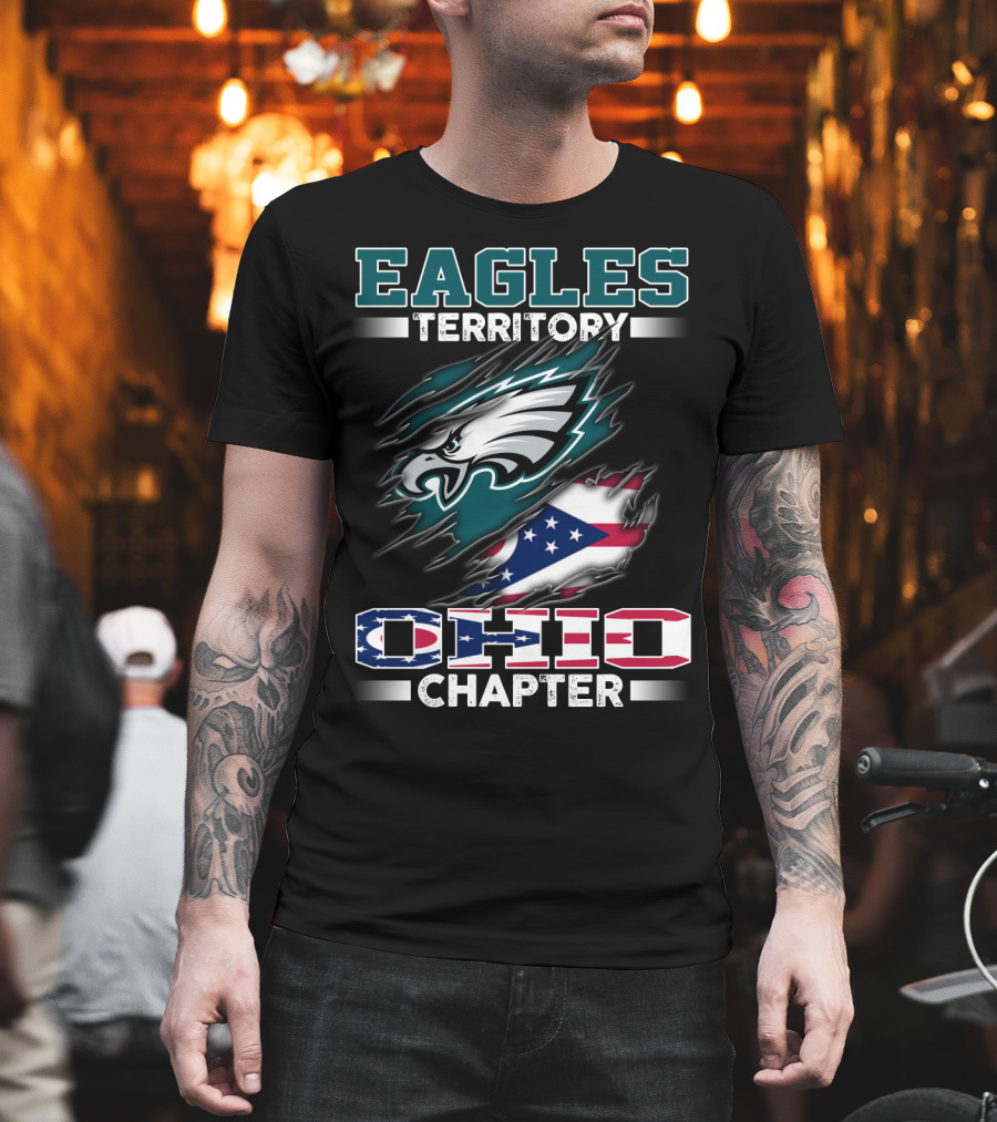 Eagles Territory Ohio Chapter Fan Ohio Flag And Eagle T-Shirt