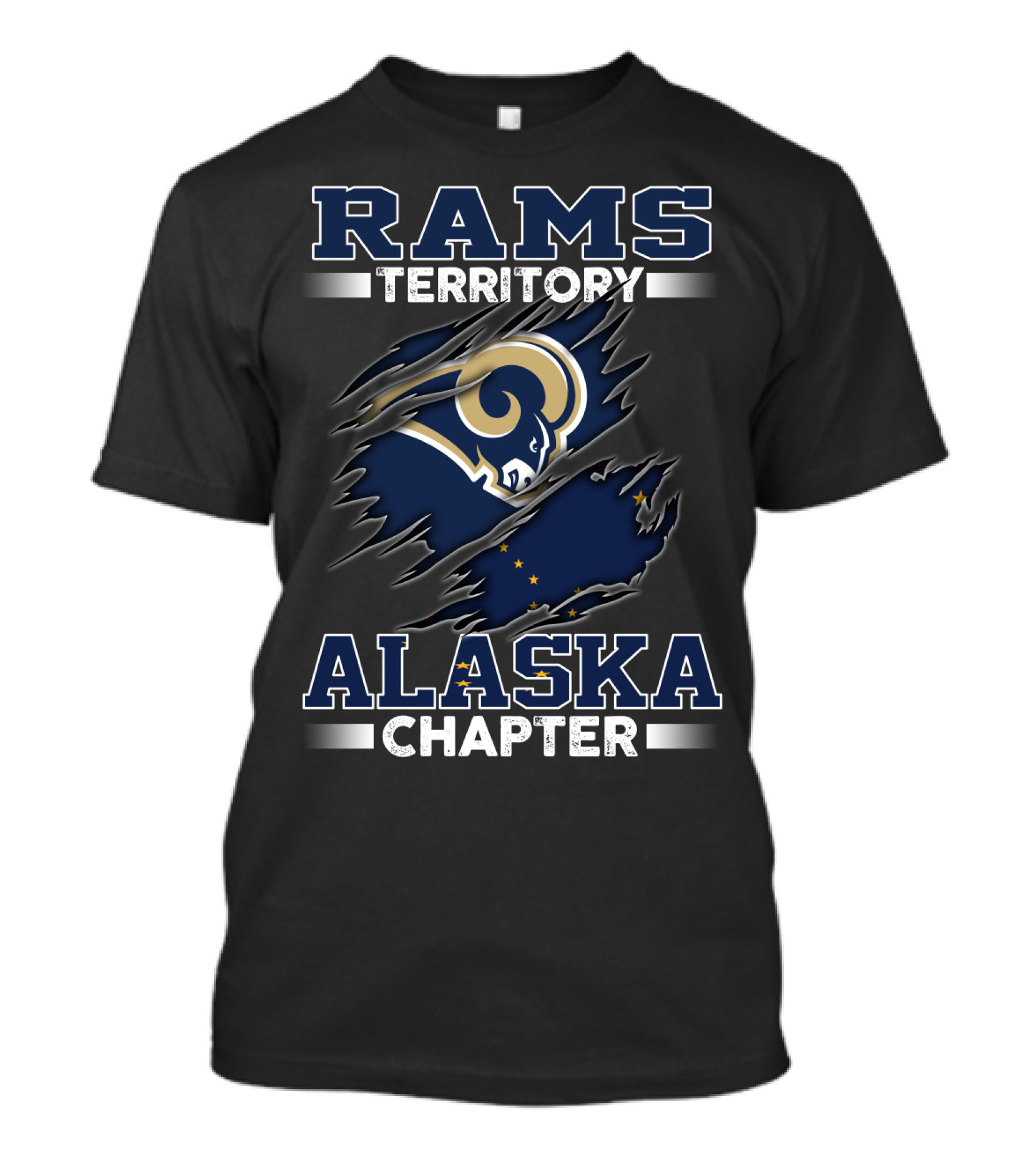 Rams Territory Alaska Chapter Nfl Team Logo With State Flag Elements T-Shirt