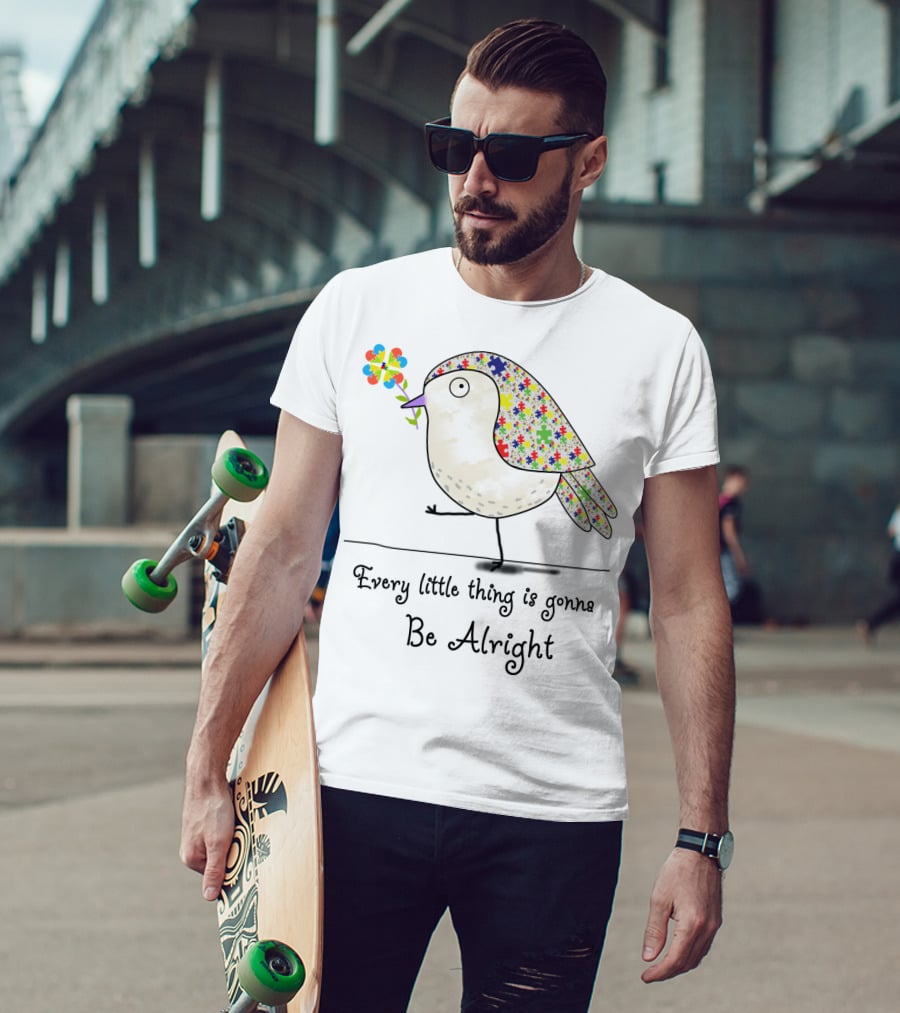 Every Little Thing Is Gonna Be Alright Puzzle Bird T-Shirt