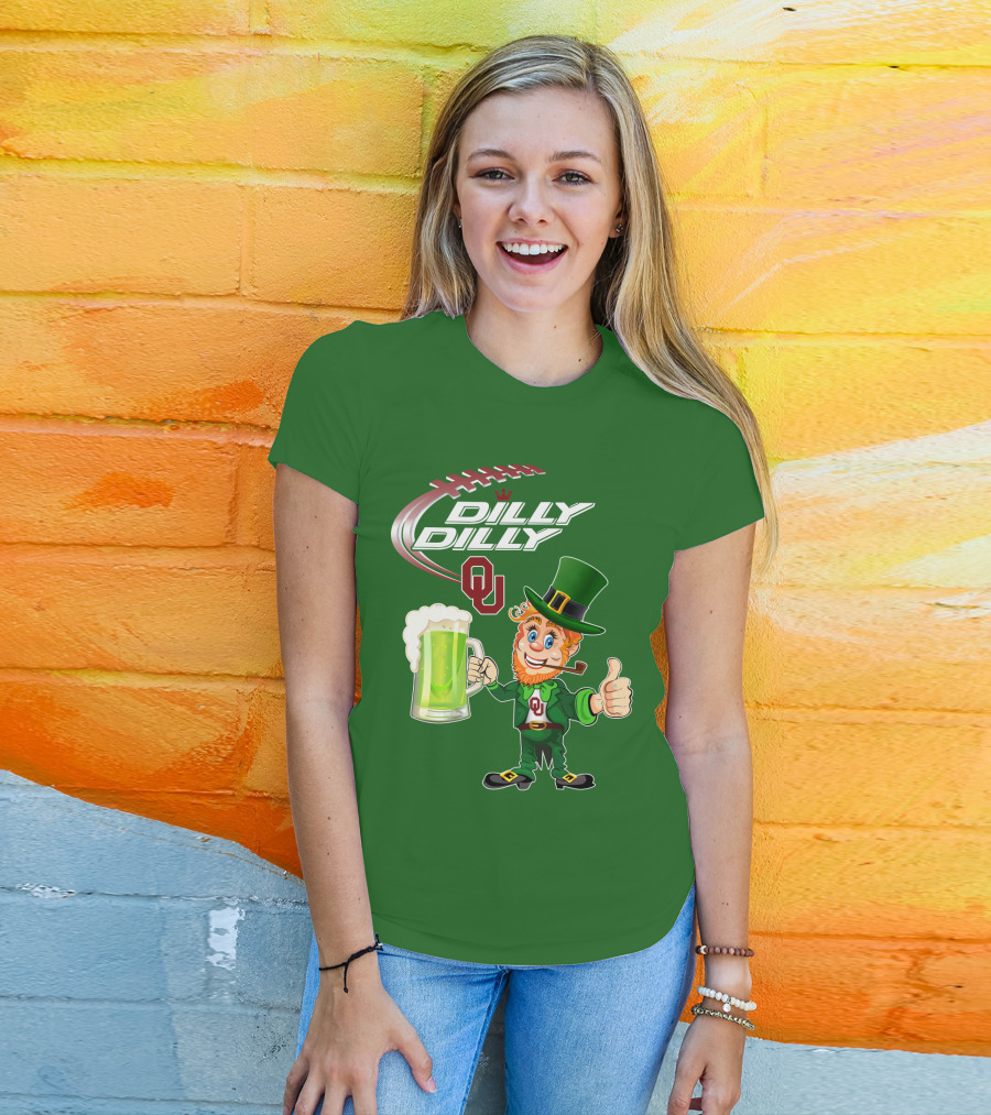 Dilly Dilly OU Football Green Beer Leprechaun T-Shirt