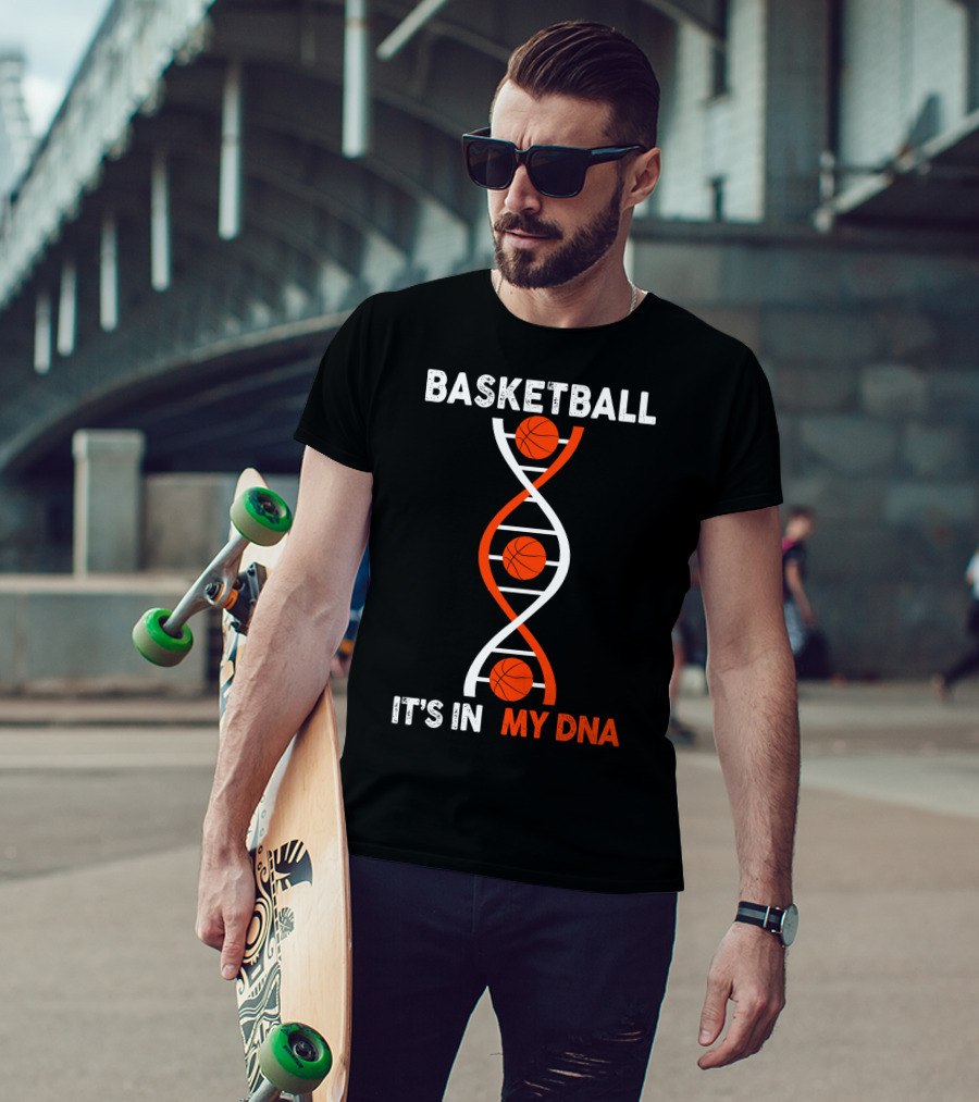 Basketball It's In My DNA Basketball DNA Helix With Basketballs T-Shirt