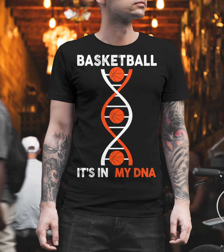 Basketball It's In My DNA Basketball DNA Helix With Basketballs T-Shirt