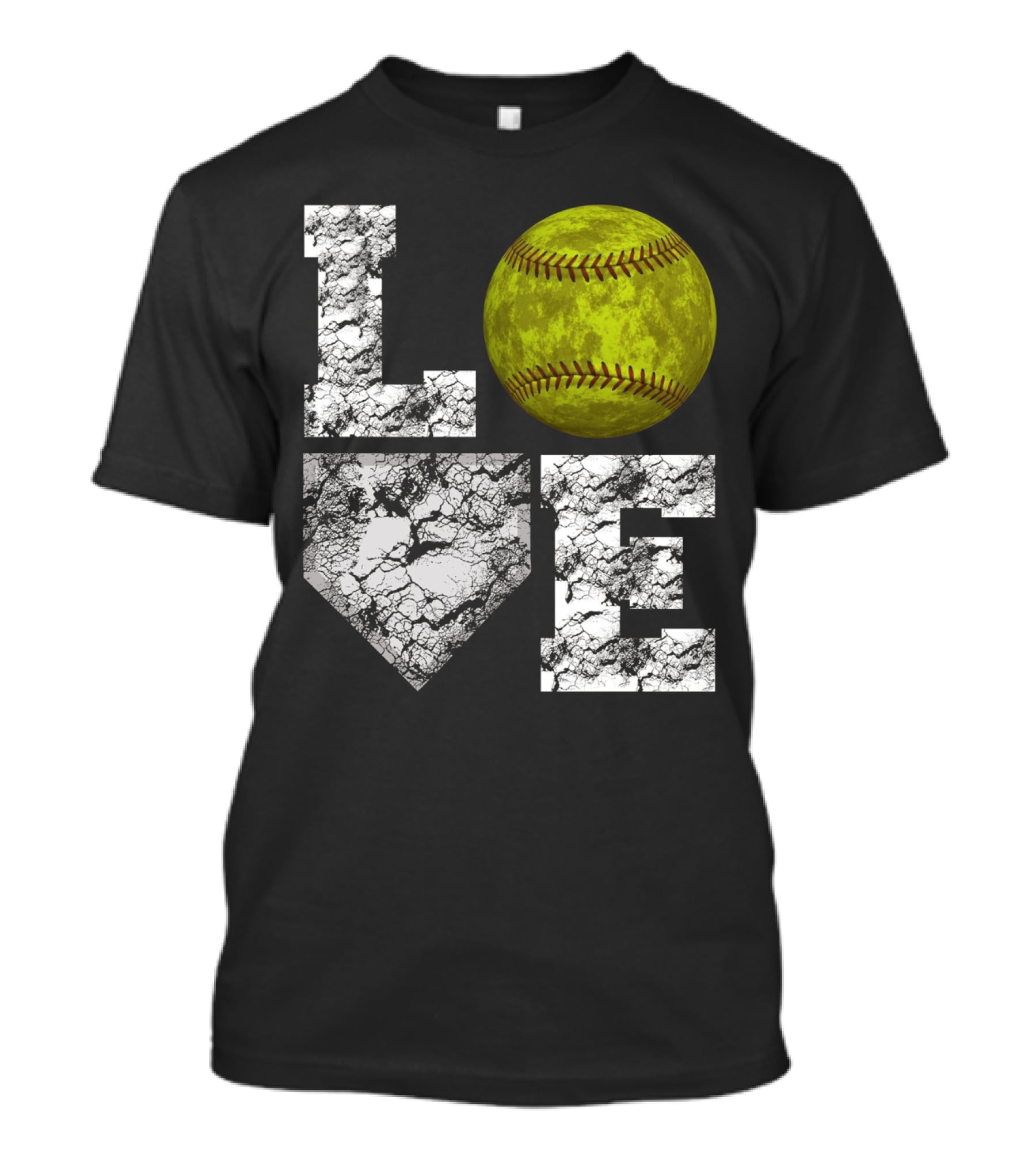 LOVE Softball Home Plate Grunge T-Shirt