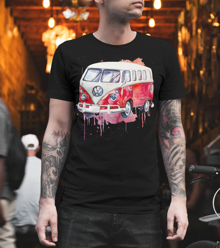 Volkswagen Camper Van Watercolor T-Shirt