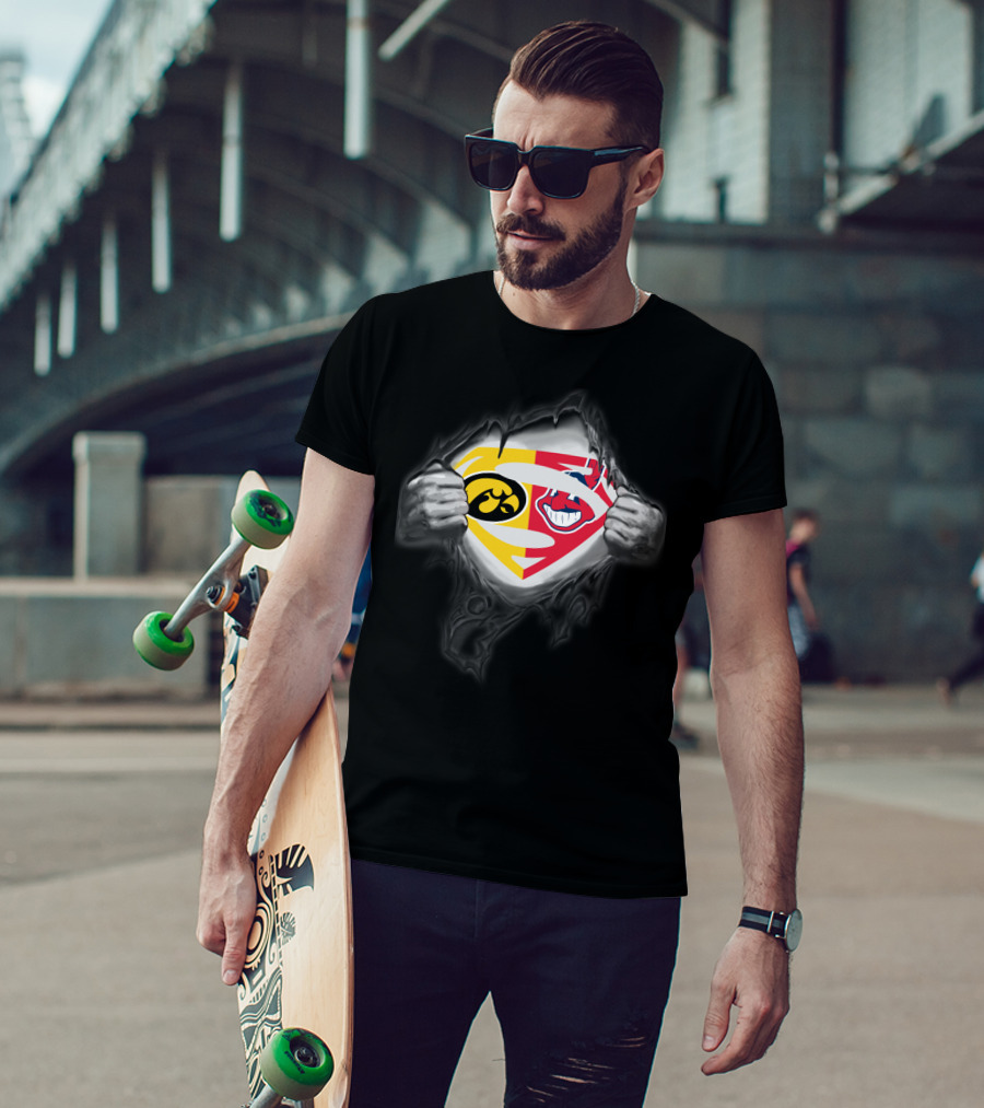 Hawkeyes Cleveland Indians Superman Logo Fusion T-Shirt