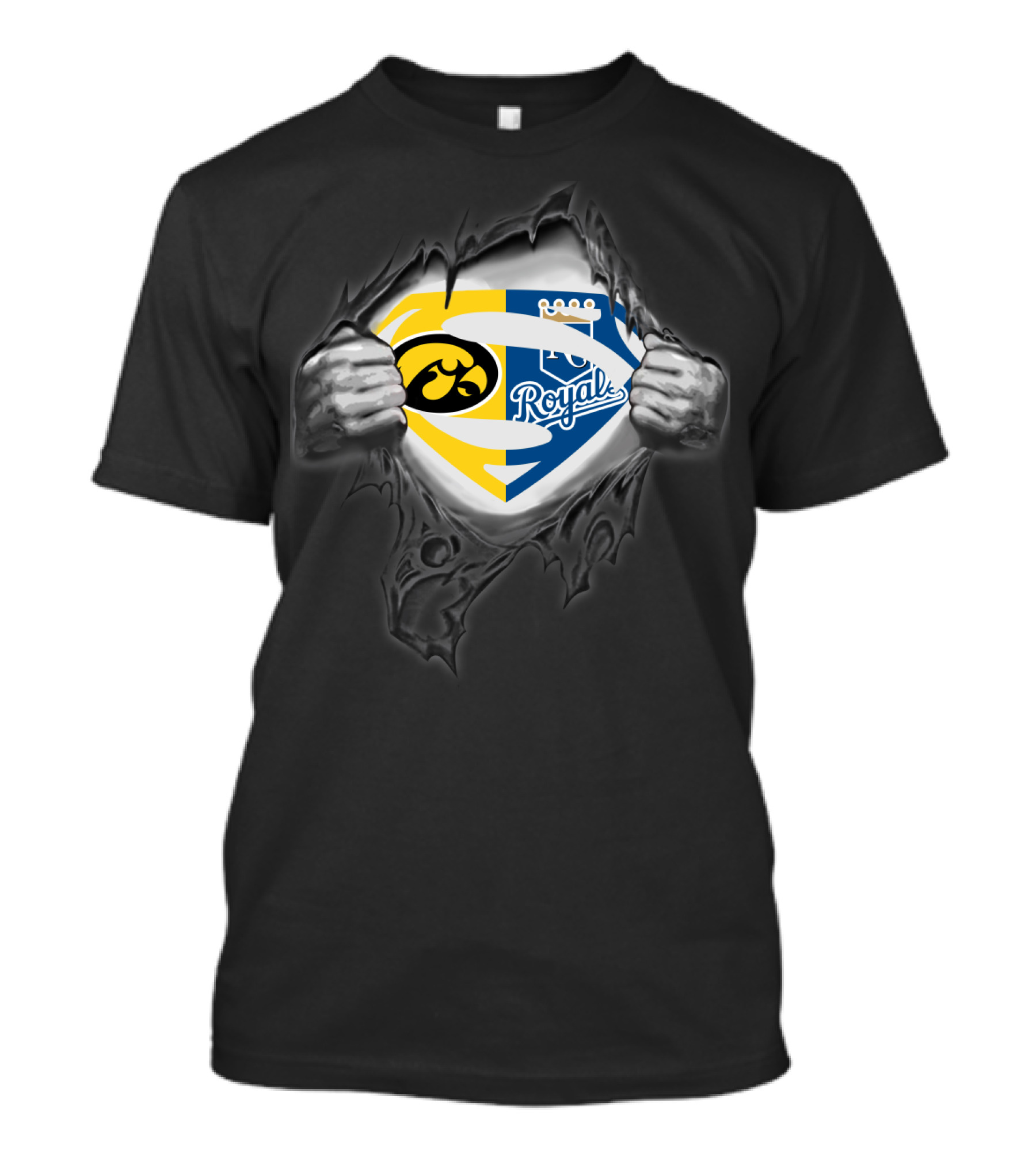 Hawkeyes Kansas City Royals Superman Logo Fusion T-Shirt