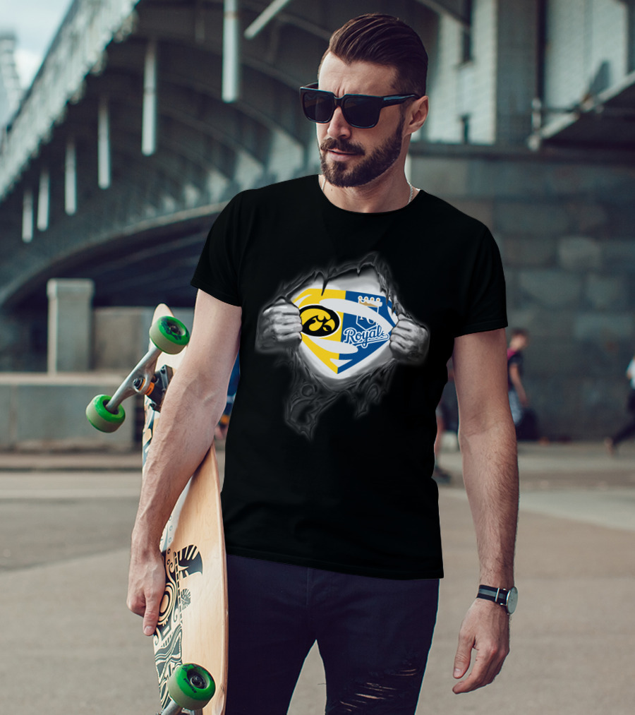 Hawkeyes Kansas City Royals Superman Logo Fusion T-Shirt