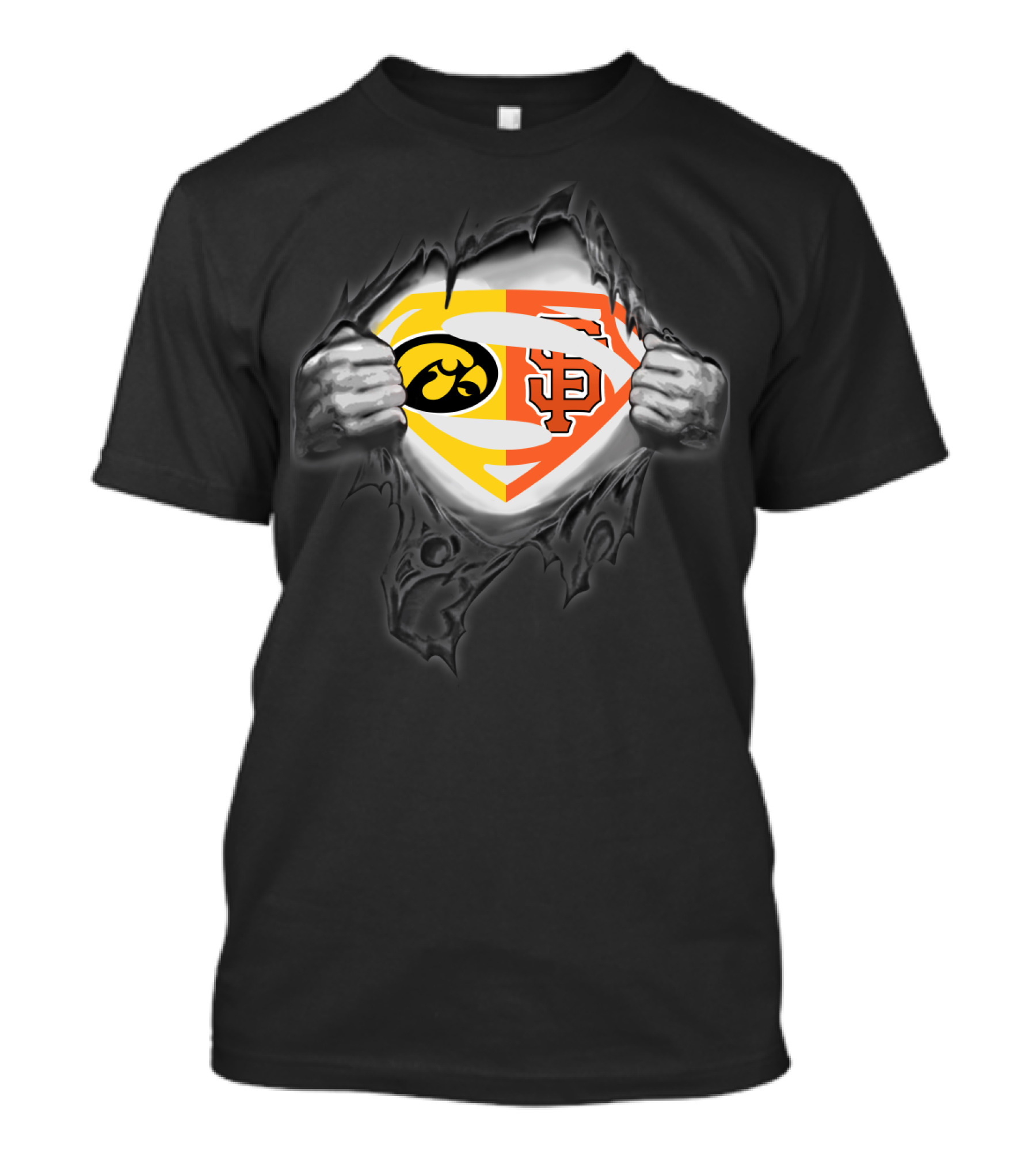 Hawkeyes San Francisco Giants Superman Logo Fusion T-Shirt
