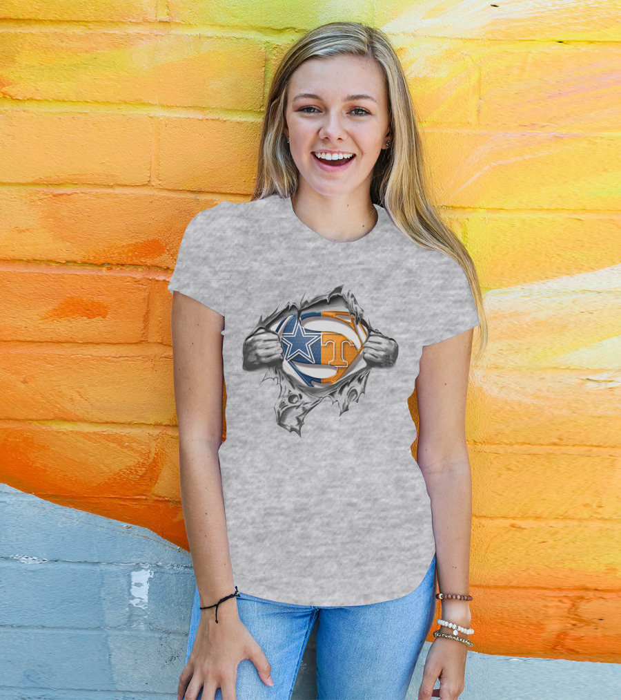 Cowboys Tennessee Volunteers Superman Logo Mashup T-Shirt