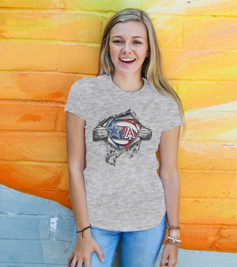 Cowboys Wildcats Superman Logo Crossover T-Shirt