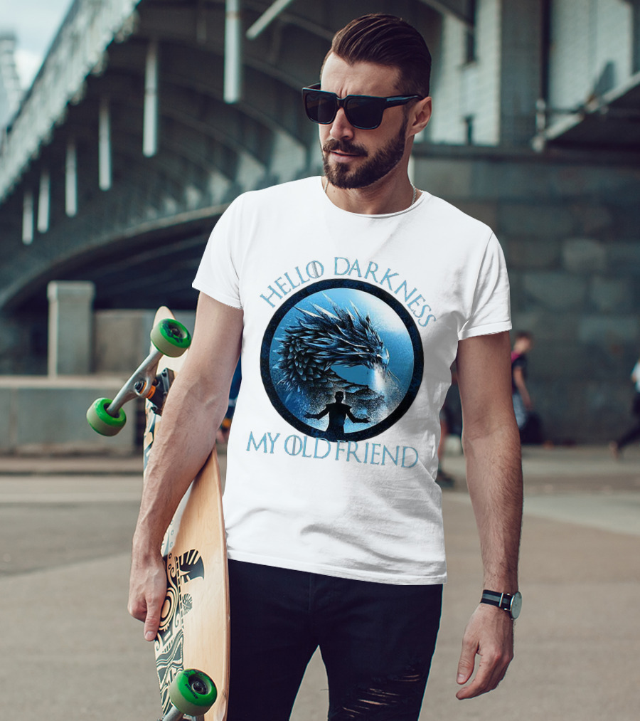 Hello Darkness My Old Friend Night King Dragon Fantasy T-Shirt