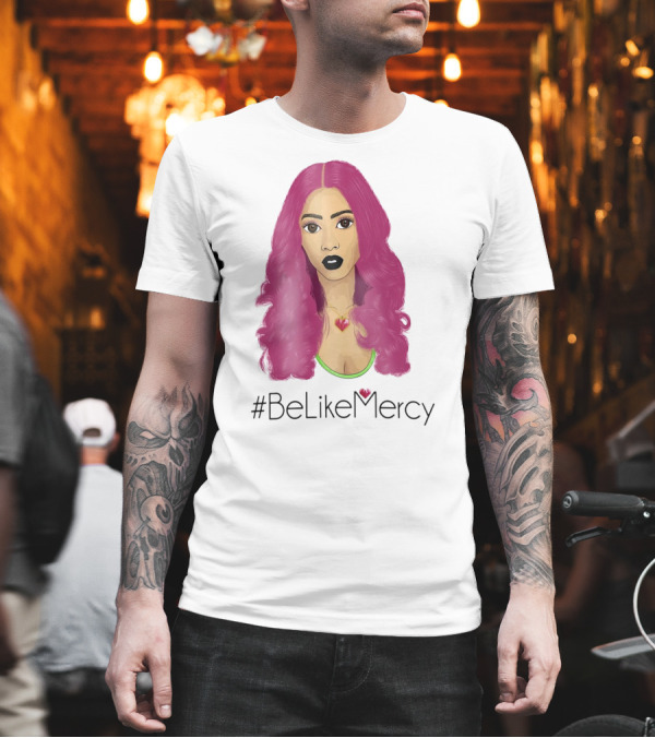 BeLikeMercy Pink Hair Black Lips Heart Necklace T-Shirt BeLikeMercy Pink Hair Black Lips Heart Necklace T-Shirt